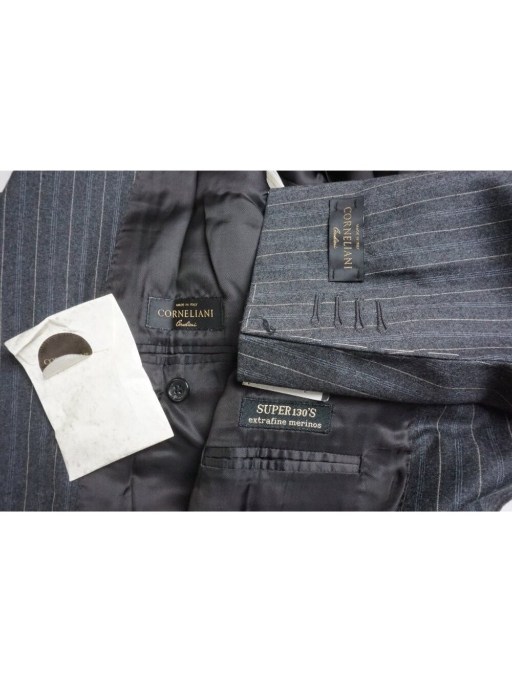 Corneliani Tailor Gray Striped S130s Wool 2 Pc Suit Jacket Pants 52 EU BRAND NEW